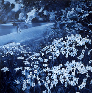 Velvet Jungle n°13, Jacques Monory — inspiration du vitrail Vert