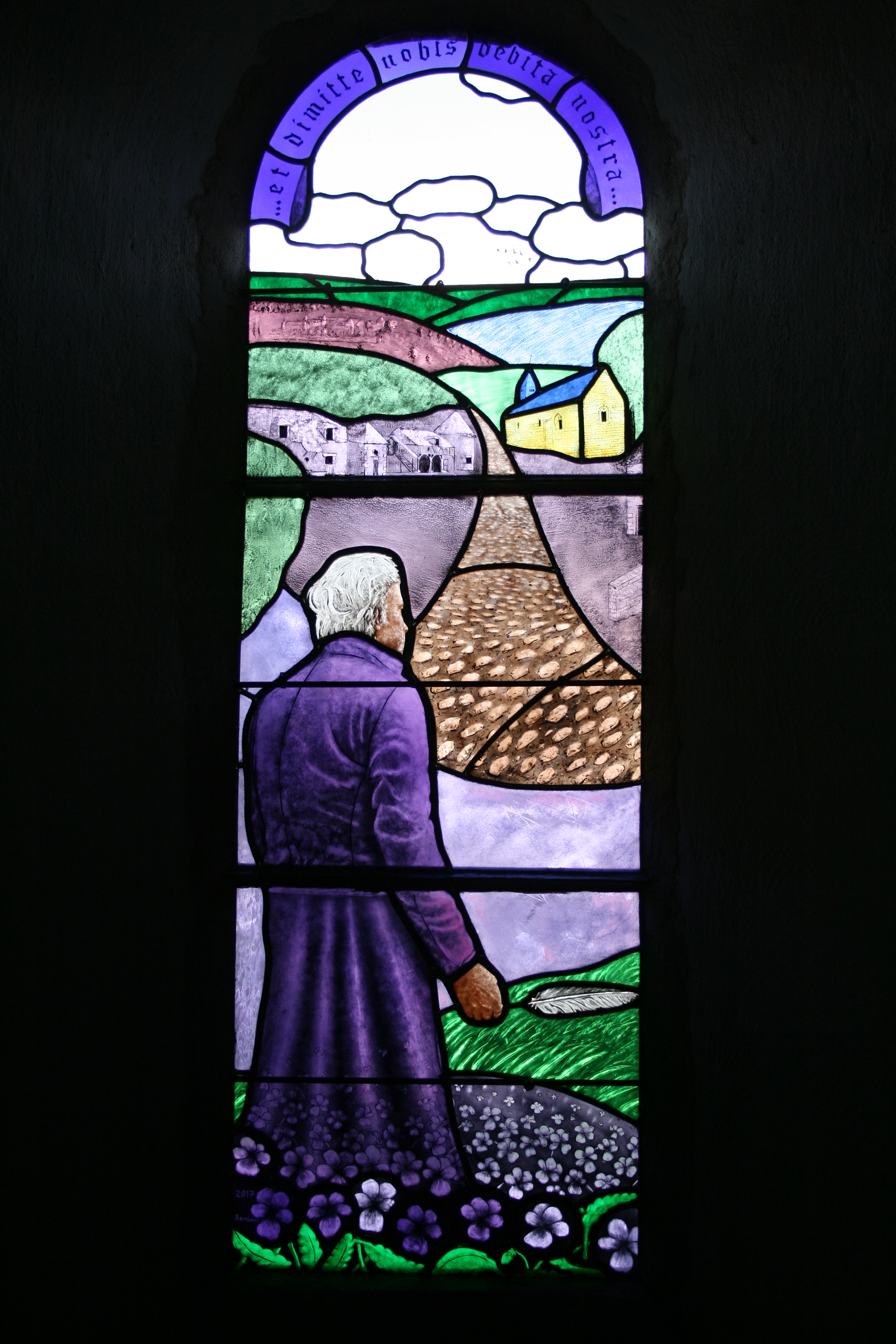 Vitrail Violet — Église de Boult-aux-Bois